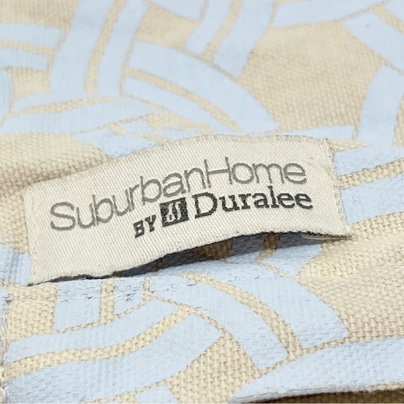 SUBURBAN HOME BY DURALEE Embroidered Blue Trellis Pattern Throw Pillow Cover - Picture 7 of 8